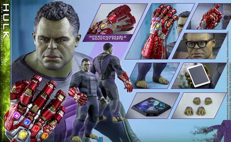 In Stock HOTTOYS MMS558 1/6 Scale Endgame Professor Hulk 39.5cm Full Set Collectible Action Figure Model with Nano Gauntlet