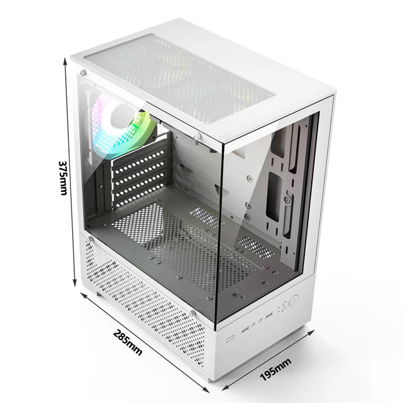 X2 PC Case Sea View Room Gaming Computer Desktop M-ATX ITX Motherboard Double-Sided Tempered Glass PC Gamer Cabinet