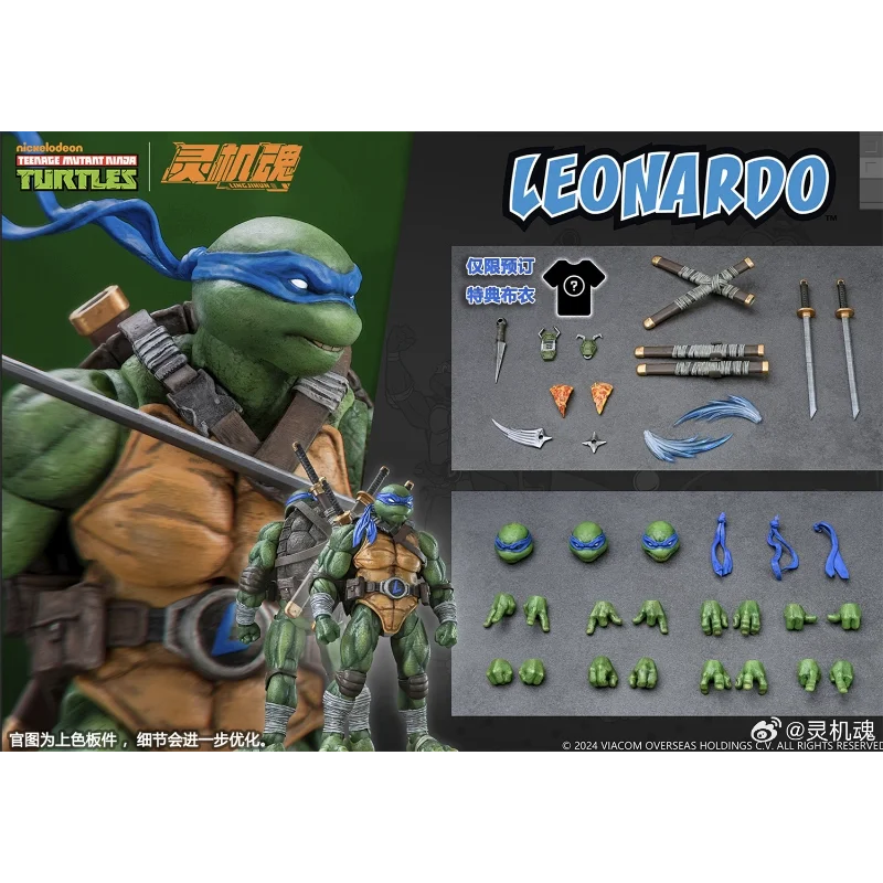 [NEW in Stock] LING JIHUN Genuine Teenage Mutant Ninja Turtles Leonardo Raphael 1/12 Movable Doll Model Toy Collection Gift