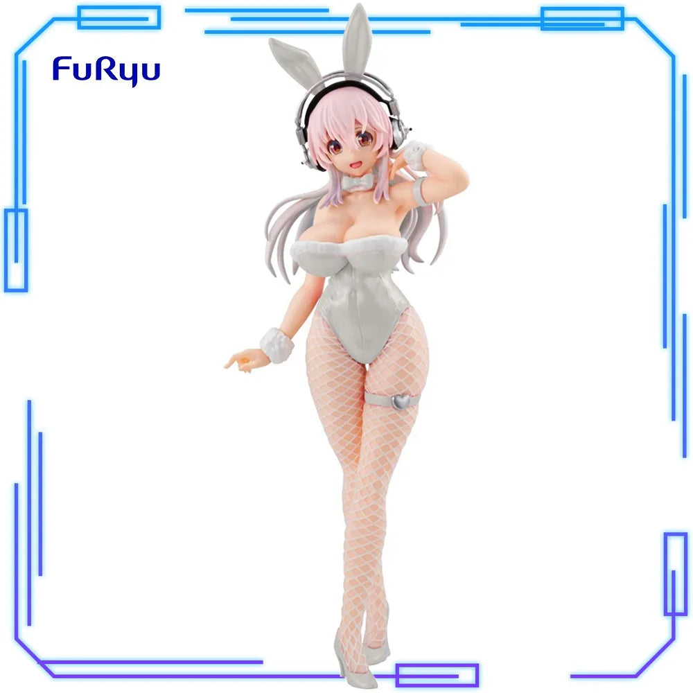 In Stock FuRyu Original Genuine Super Sonico BiCute Bunnies Figure Pearl White Ver. 30cm Sexy Collections Model Toy Figures Gift