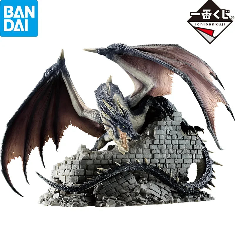 In Stock Bandai Ichiban Kuji Monster Hunter 20th Anniversary B Fatalis Miraboreas Anime Figure Action Model Toys Gift Boy