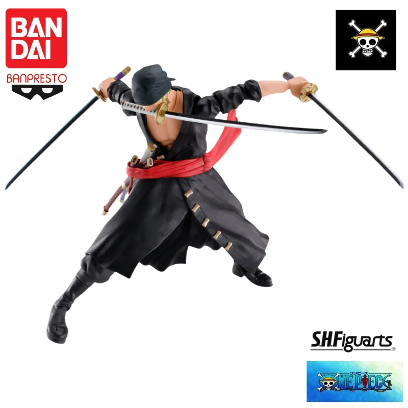 HOT Bandai Original In Stock One Piece Anime Shfiguarts Onigashima Raid Roronoa Zoro Model Action Figure Brand New Boxed Garage