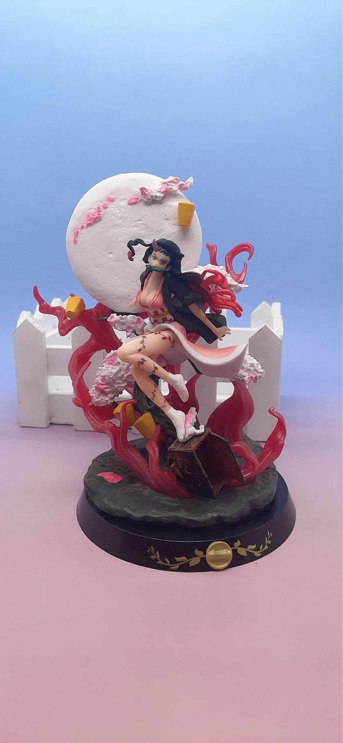 Demon Slayer Figuren Kamado Nezuko Anction Figur GK Puppen 15cm Blut Demo Kunst Anime Figur Kawai Sammeln PVC Modell Spielzeug Geschenk