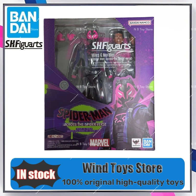 【100% Original】BANDAI Spider-Man: Across The Spider-Verse - Miles G. Morales - S.H.Figuarts Garage Kit Anime Cartoons Gifts Toys