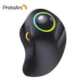 ProtoArc безжична мишка с показалец и тракбол, акумулаторна RGB ролербол мишка, BT 2.4g мишка за компютър, лаптоп, 3 устройства за връзка
