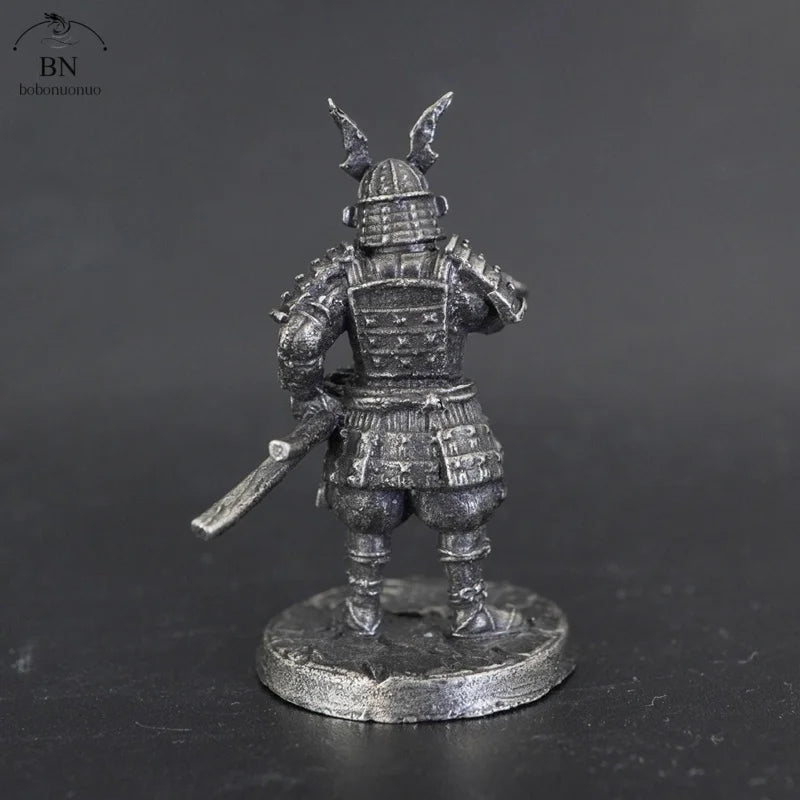 White Copper Japanese Male Soldier Japanese Shogunate Samurai Character Ornament Full Set About 4cm Action Figure Model Toys