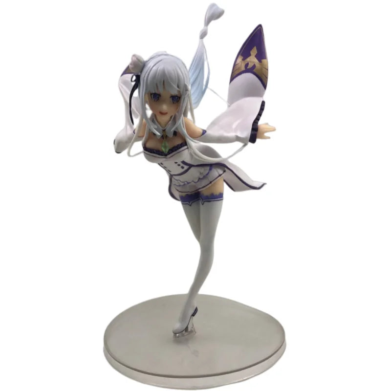 Emilia Actionfigur Anime Re: Leben in einer anderen Welt von Zero. Solide Damenfiguren, fliegende Haltung, Sammlung, Ornament, 22 cm