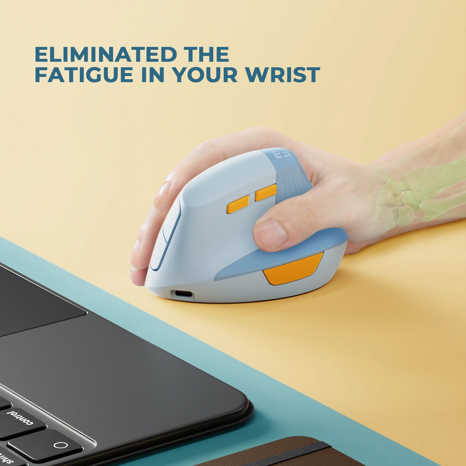SEENDA Vertical Wireless Mouse Type C Rechargeable Ergonomic USB & Type C Mice for Laptop Laptop PC MacBook Windows Android