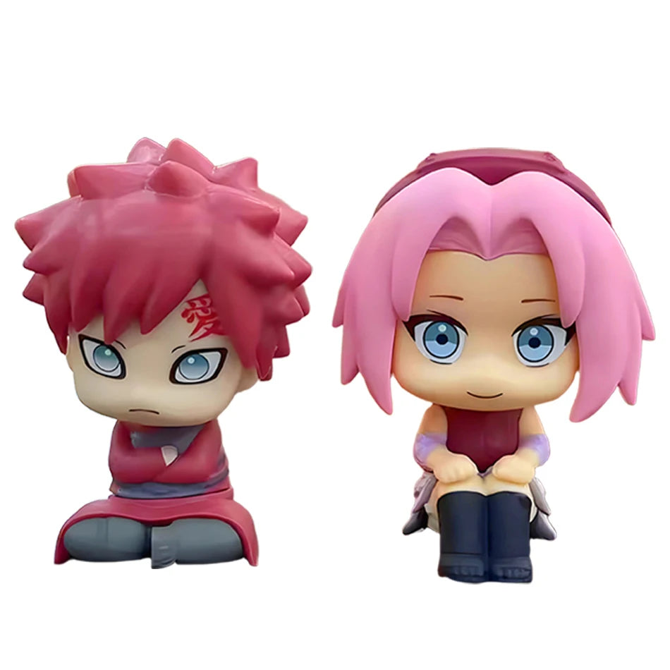 Anime Naruto Nette Sakura Haruno Gaara Sitzhaltung Cartoon Action FigureModel PVC Kinder Spielzeug Auto Dekoration Geschenk