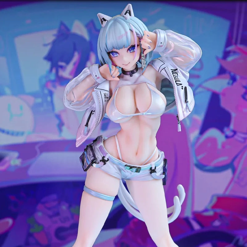 Anime Figure Nekomata Mirai Cat Girl Pvc Collectible Model Near Future Style Decor Ornament For Anime Collectors Adult Home Desk