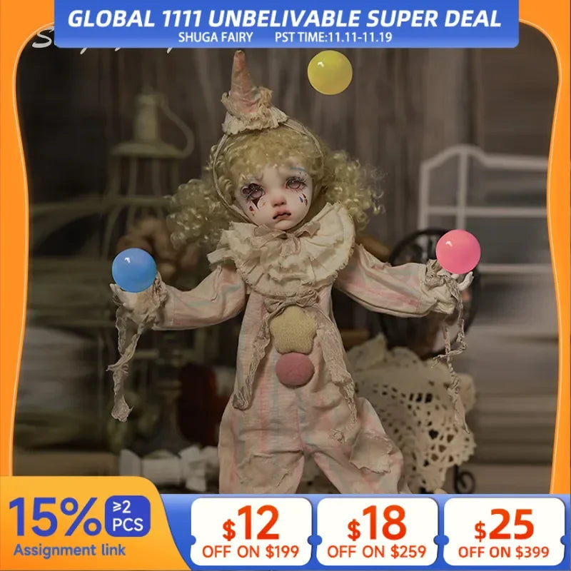 ShugaFairy Sekino 1/6 Plus Bjd Dolls Halloween Clown Style Haunted House Party High Quality Doll Ball Jointed Dolls Toys
