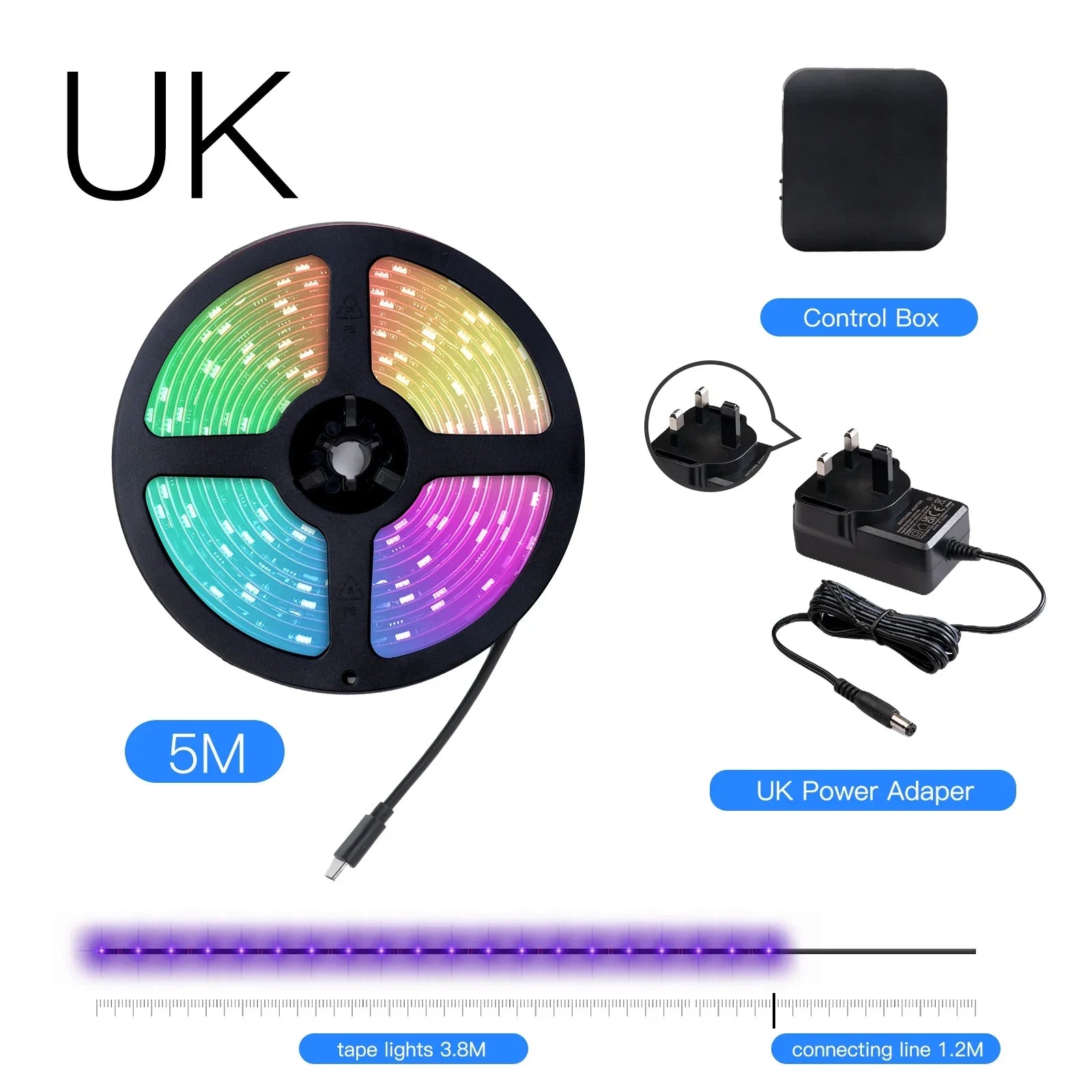 MOES Wifi Smart Ambient Lighting TV Backlight HDMI 2.0 Device Sync Box Led Strip Lights Kit Alexa Voice Google Assistant Control