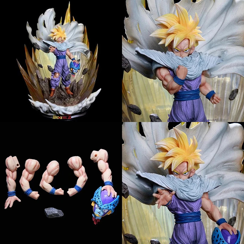 Anime Dragon Ball Son Gohan Figure Super Saiyan Figurine Gohan Gk 42CM with Light PVC Action Figures Collection Model Toys Gifts
