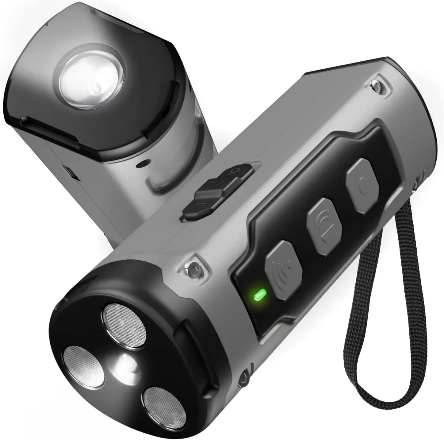 Wiederaufladbares Ultraschall-Hundetrainingsgerät mit LED-Taschenlampe zur Abwehr von Hundebellen (Neu 2023)