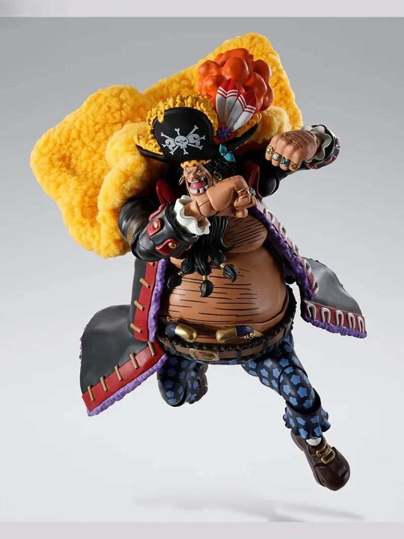 Bandai Original Box One Piece SHF Blackbeard Marshall D Tichi Four Emperors Anime Toys Desktop Ornaments Collection Gifts