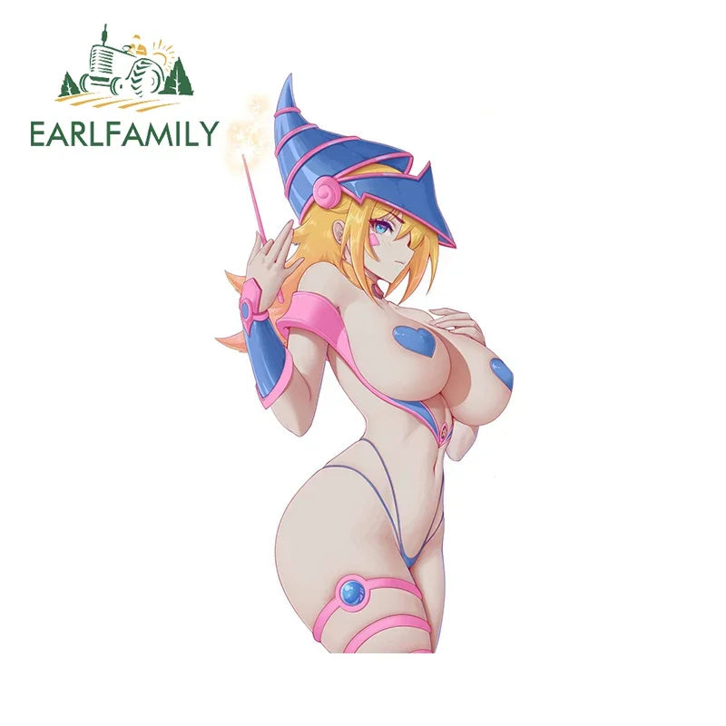 EARLFAMILY 13 cm x 6,7 cm Dark Magician Girl Hentai Aufkleber Po Ahegao NSFW Love Bikini Waifu Aufkleber Kofferraum Autozubehör