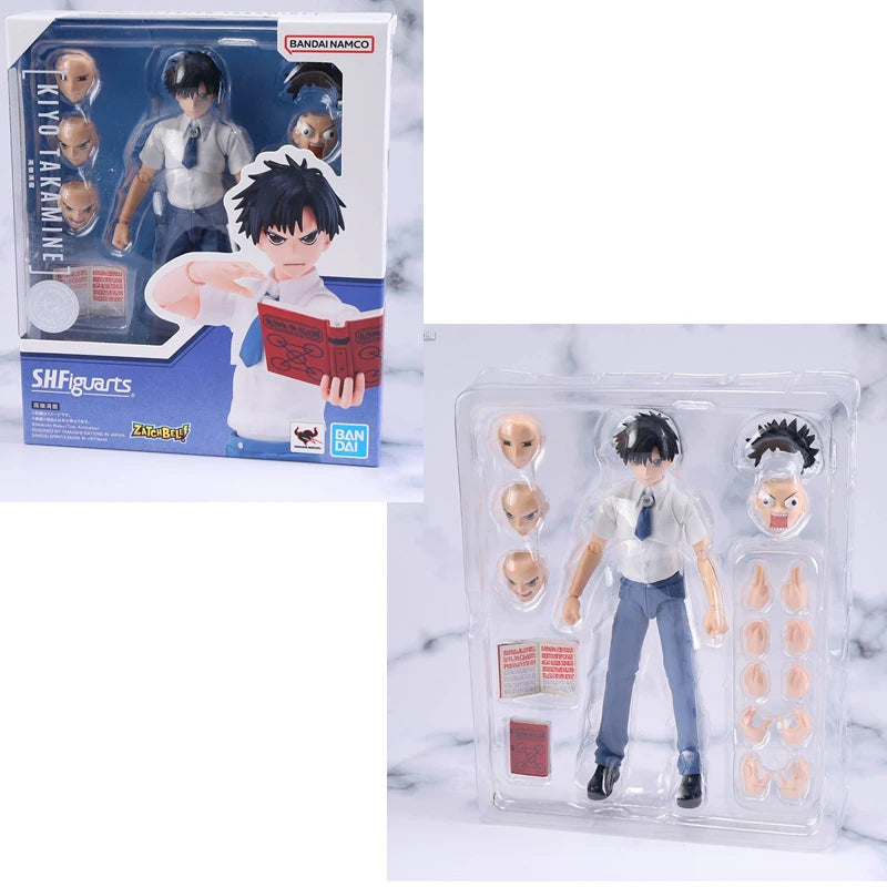 Bandai Genuine SHF Gash Bell! Zatch Bell Kiyo Takamine Anime Action Figure Joints Movable Collectible Model Toys Ornaments Gift