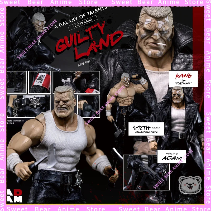 In Stock ADAM GUILTY LAND KANE Postman 1/12 Scale Sin City Fabric Outfit Soldier Action Figure Anime Model Trendy Toys Doll
