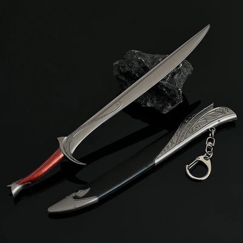 The Lord of the Orcrist Sword Replica – 20cm Zinc Alloy, Non-Sharp Blade with Scabbard, Rings Action Figure Weapon Accessory