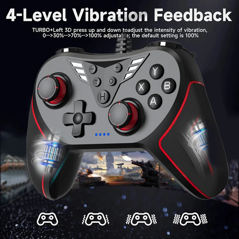 Wired Gaming USB Controller With High-Precision joystick Turbo for /Nintendo Switch/Switch OLED/Switch Lite/ PC/Steam