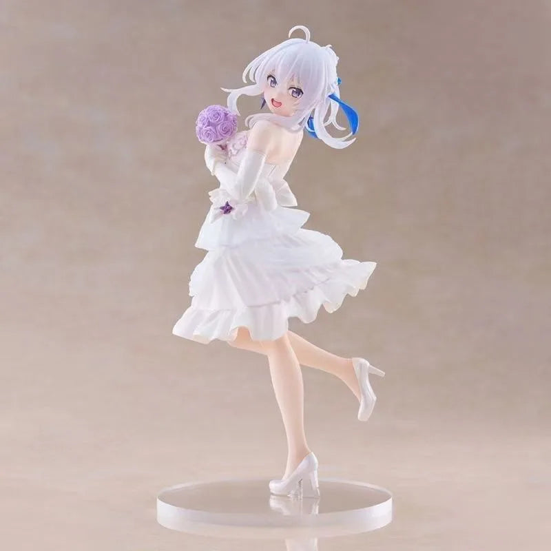 Anime Figure Statue Model Wedding Dress Dress Elaina Standing Scene PVC Desktop Toy Decoration
