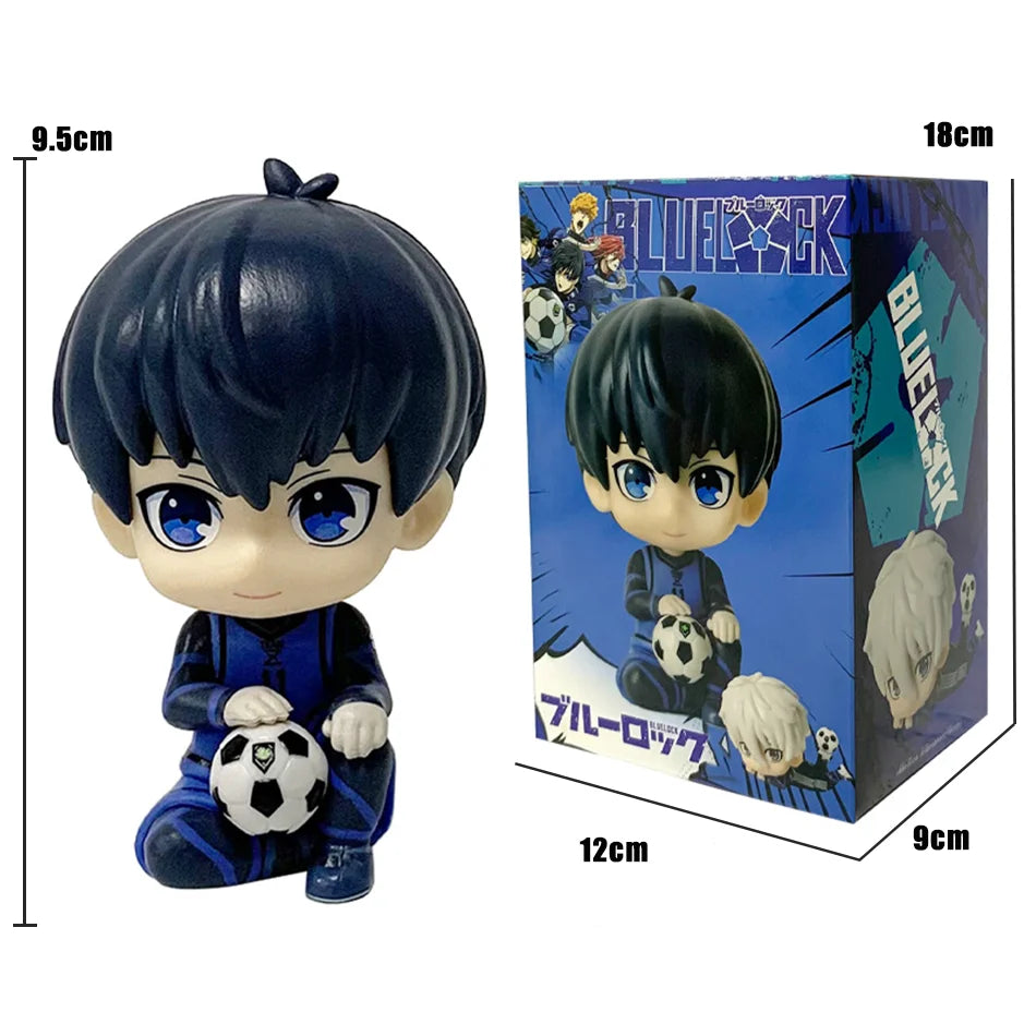 NEW Blue Lock Kawaii Nagi Yisagi Isagi Yoichi Sitting Action Figure Doll Tabletop Model Anime Peripheral Creative Birthday Gift