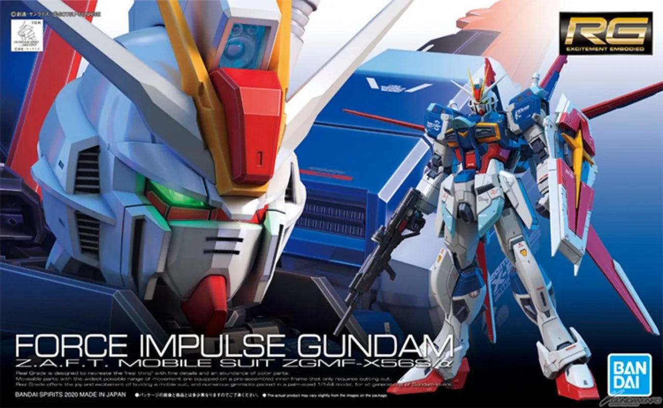 Bandai Original GUNDAM RG 1/144 Anime FORCE IMPULSE GUNDAM Action Figure Assembly Model Toys Collectible Gifts for Children