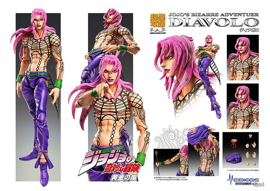 100% Original in Stock Medicos Entertainment Super Action Statue (#59),(#63) Jojo No Kimyou Na Bouken Diavolo King Crimson