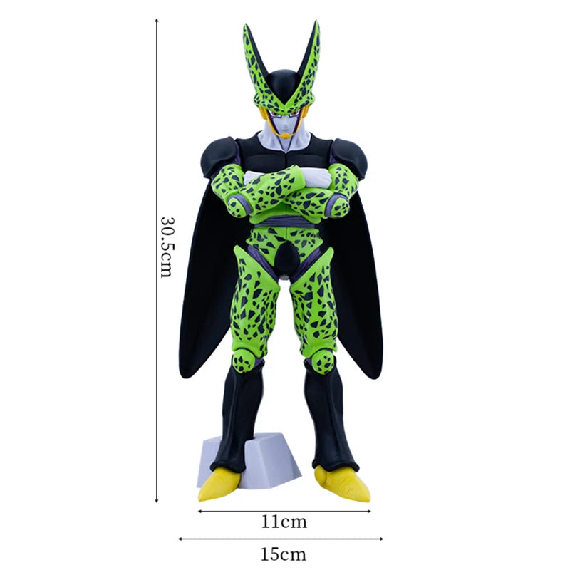 Dragon Ball Super Saiyan Faster Showdown, stehende Cell-Figur, vollständige Form, großes Cell-Ornament, 29 cm