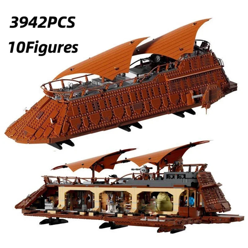 3942pcs Sarlacc Pit Showdown Jabba's Sail Barge Star Battle Puzzle Assembly Model 75397 Bricks For Adult Kids Birthday Gifts