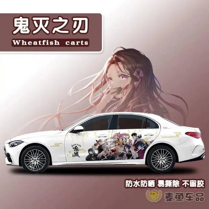 Demon Slayer Sticker Car Body Decoration Car Clothes Diy Cute Kamado Tanjirou Kochou Shinobu Car Decoration Sticker Gift