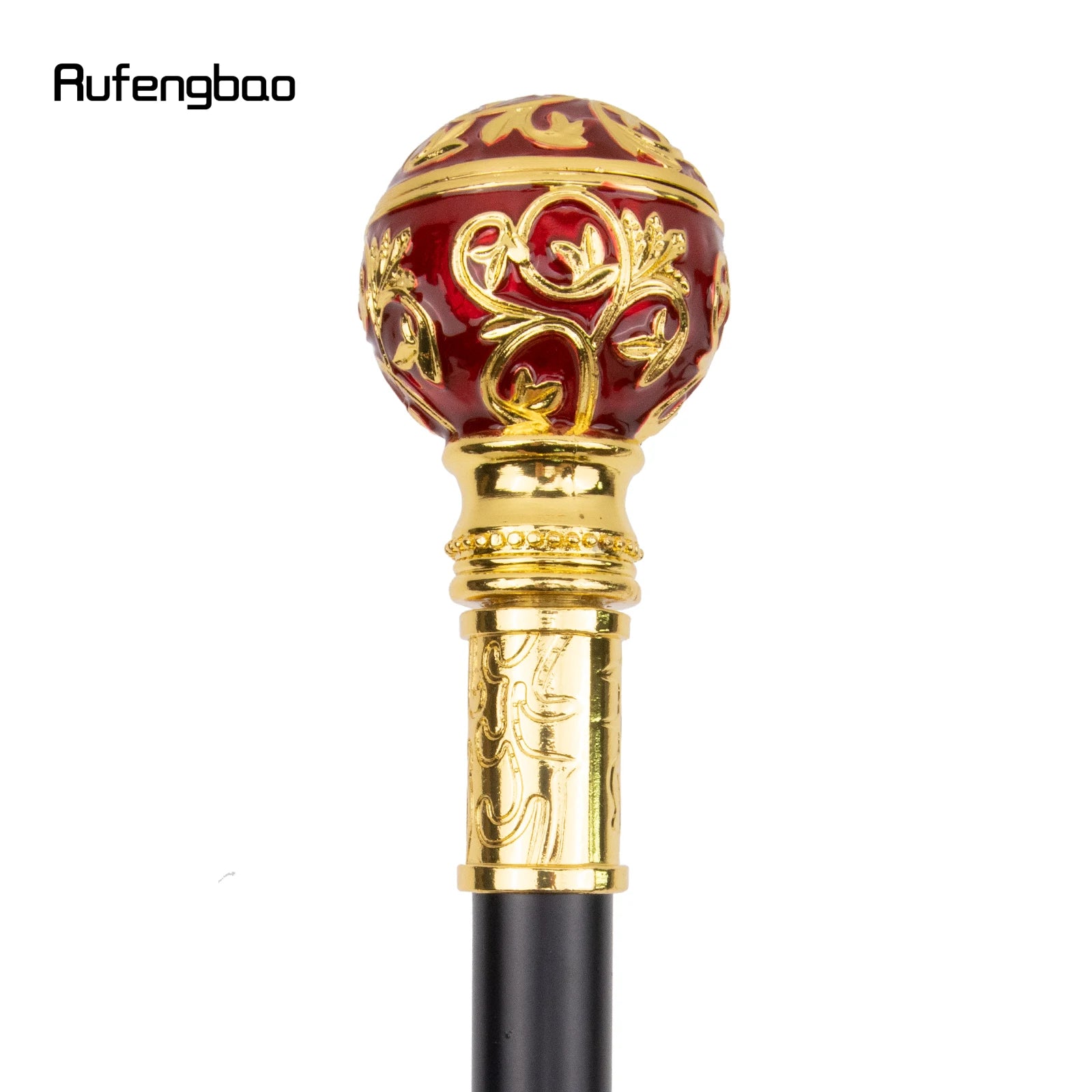 Golden Red Ball Walking Stick Decorative Vampire Cospaly Vintage Party Fashionable Walking Cane Halloween Crosier 93cm