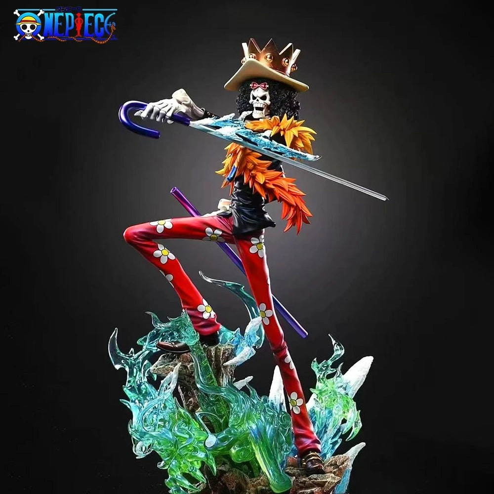 33 cm große Anime ONE PIECE Figur Brook Actionfigur PVC Burukku Statue Schreibtischornament Sammlermodell Spielzeug Geschenk