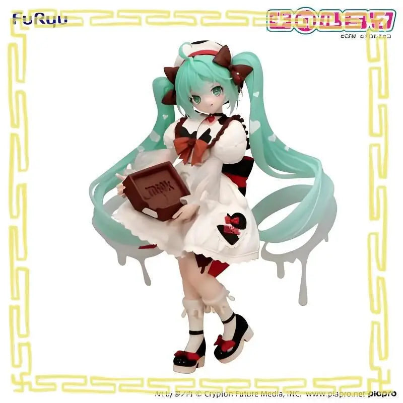 100% Genuine Furyu Hatsune Miku Tirol Chocolate - Milk Ver Trio-Try-It Anime Figure Model Collector Desktop Ornament Toy Gift