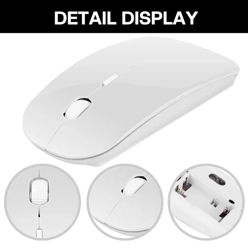 Wireless gaming mouse, quiet and magical, suitable for laptops and tablets, with battery powered and rechargeable versions