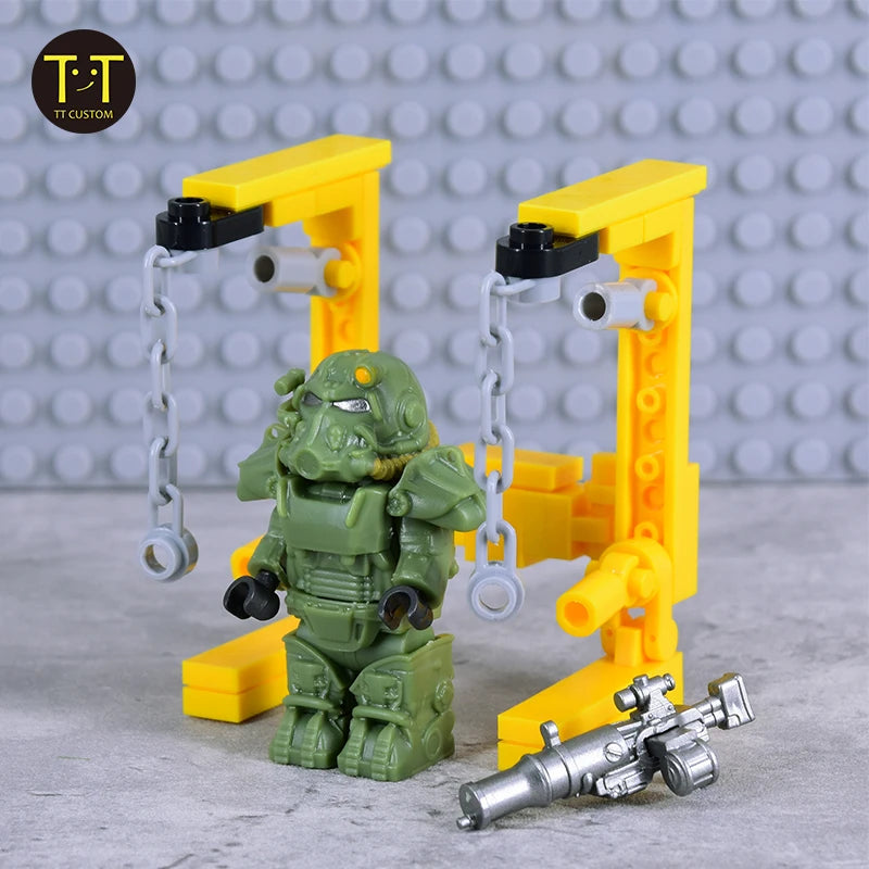 1PCS Military Soldiers Mini Anime Action fallouts Figures Weapons Robot Mecha Building Blocks Bricks DIY Toys for KIDS gift