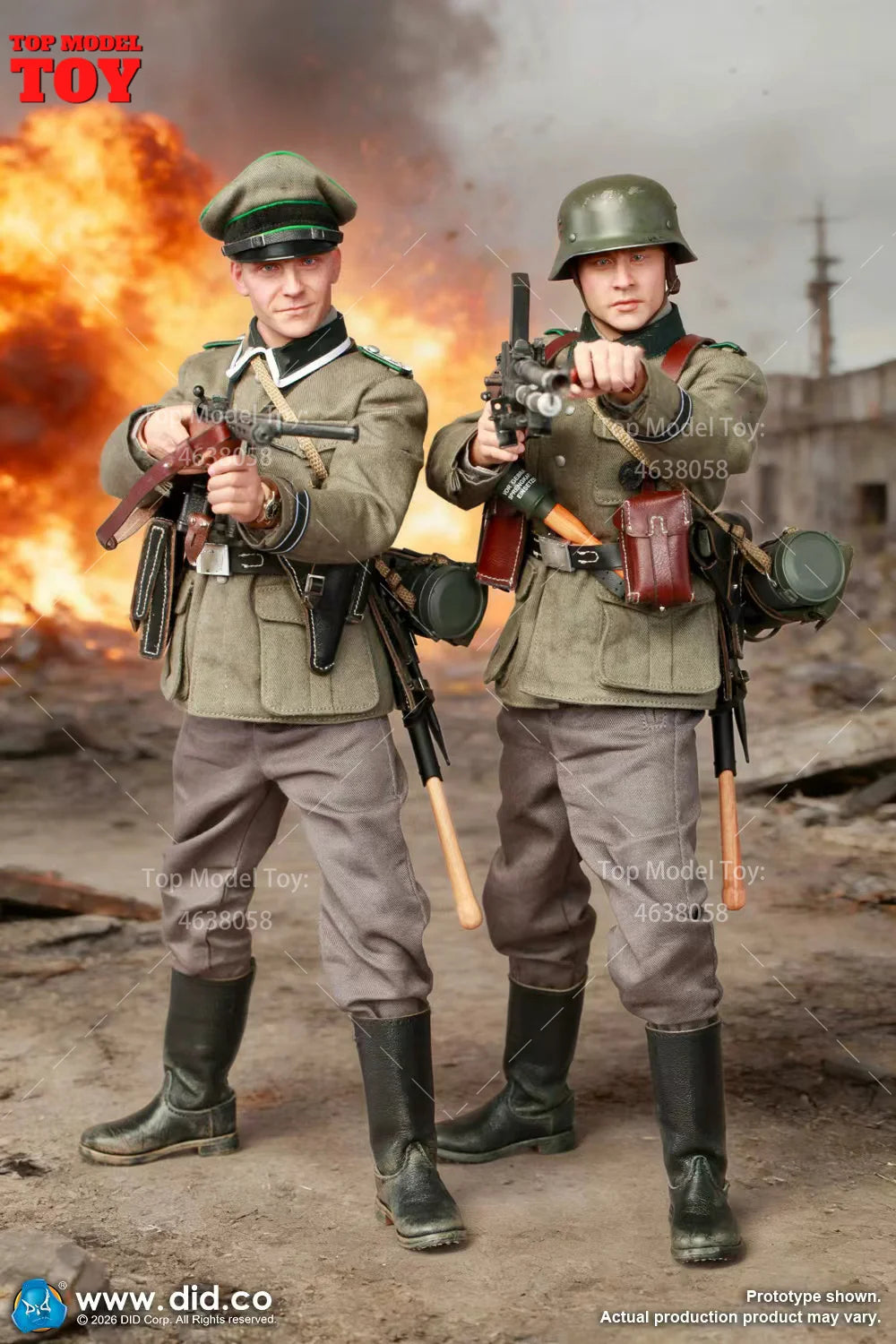 DID D80191 D80192 1/6 WWII German Commander Machine Gunner Set Model 12'' Male Soldier Action Figure Body Dolls for Collect Toy