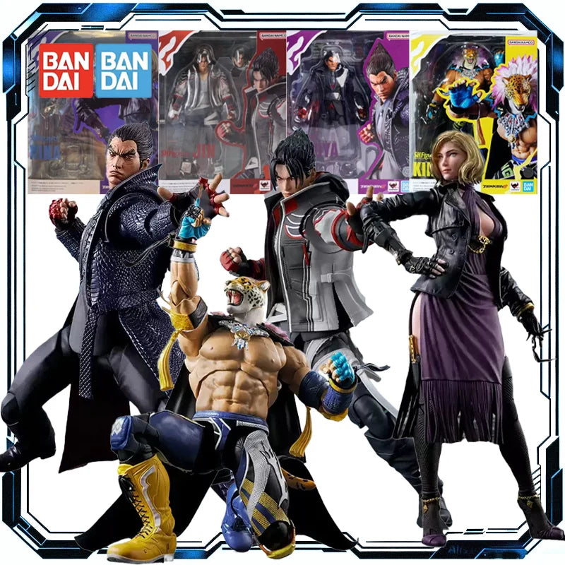 Bandai Original S.H.Figuarts TEKKEN 8 KAZUYA MISHIMA  AND JIN KAZAMA Finished Model Kit Anime Full Action Toy Gifts for Kids
