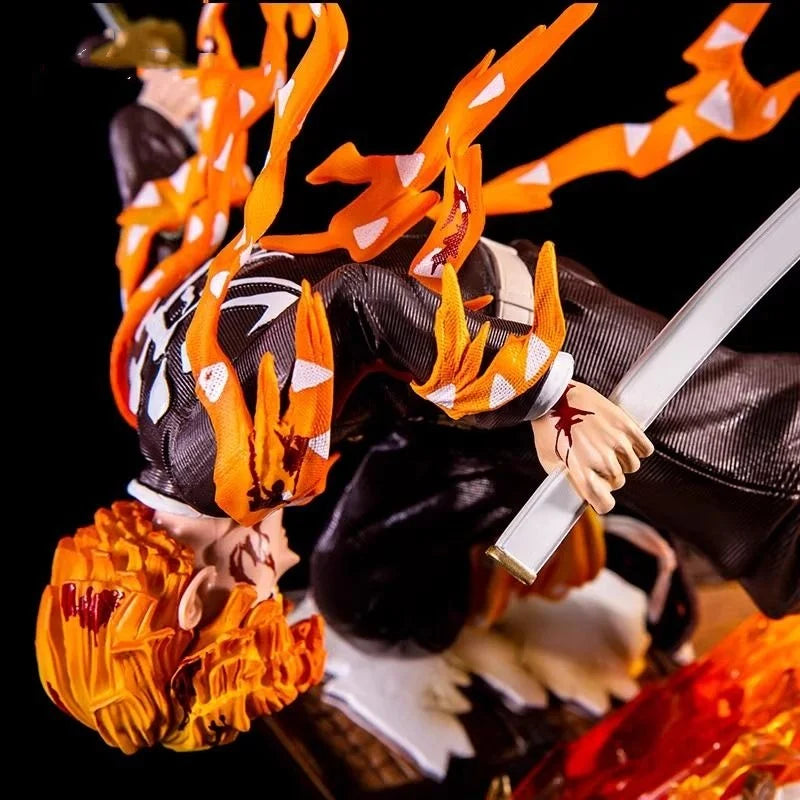 Demon Slayer Zenitsu Agatsuma Thunder Breathing PVC Anime Figure Model Statue Glowing Collection Desktop Decoration