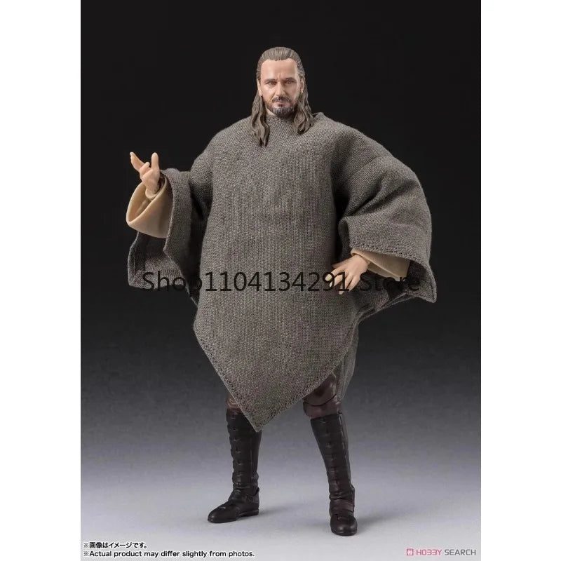 Bandai Original S.H.Figuarts Star Wars Anime Figure Qui-Gon Jinn Action Figure Toys for Boys Girls Kids Children Birthday Gifts