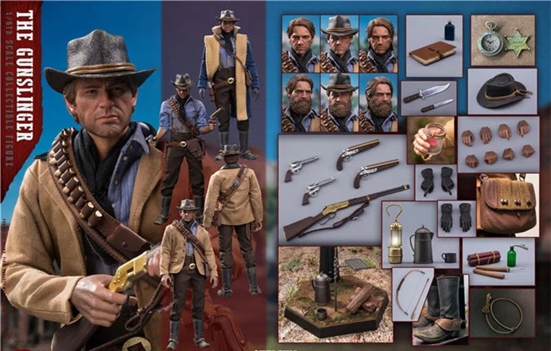 LIMTOYS LIM008 1/6 Western Cowboy Arthur Action Figure with 2 Head Sculpt  12'' Male Soldier Figurine Full Set Collectible Model