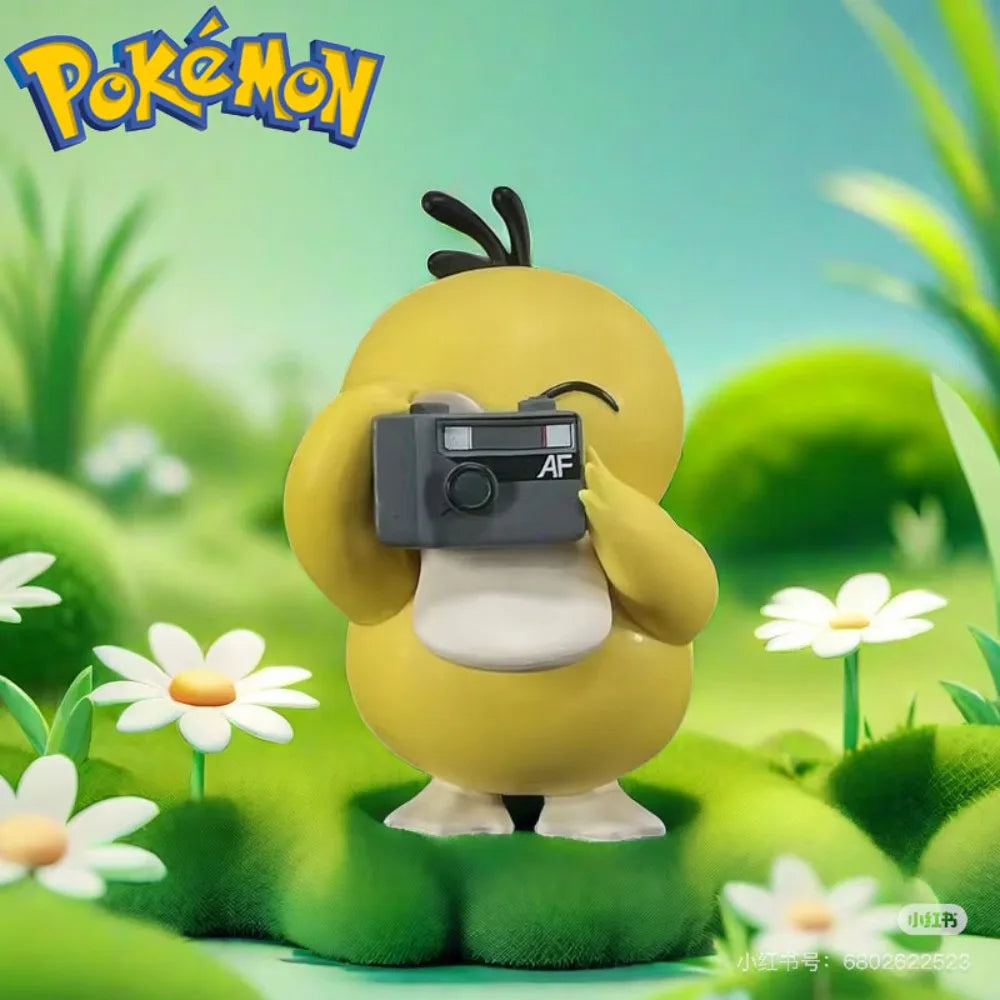 10cm/3.93in Anime Pokemon Figure Take Pictures Psyduck Action Figures Pvc Collection Model Toys for Childre Gifts