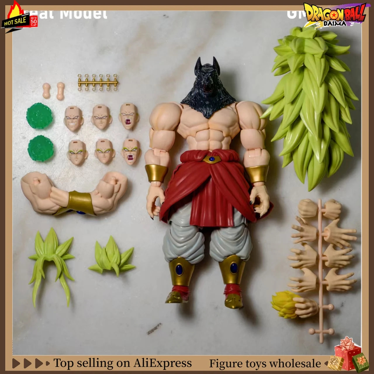 Spot Delivery GM Dragon Ball Big Model Super Saiyan Broly Anime Action Figure Toy Collection
