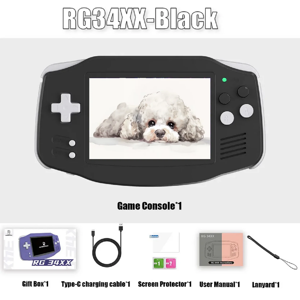 ANBERNIC RG 34XX RG34XX Retro Handheld Game Consoles Video Game Player 3500mAh 256G PSP Game 3.4inch IPS Screen Linux System Hot