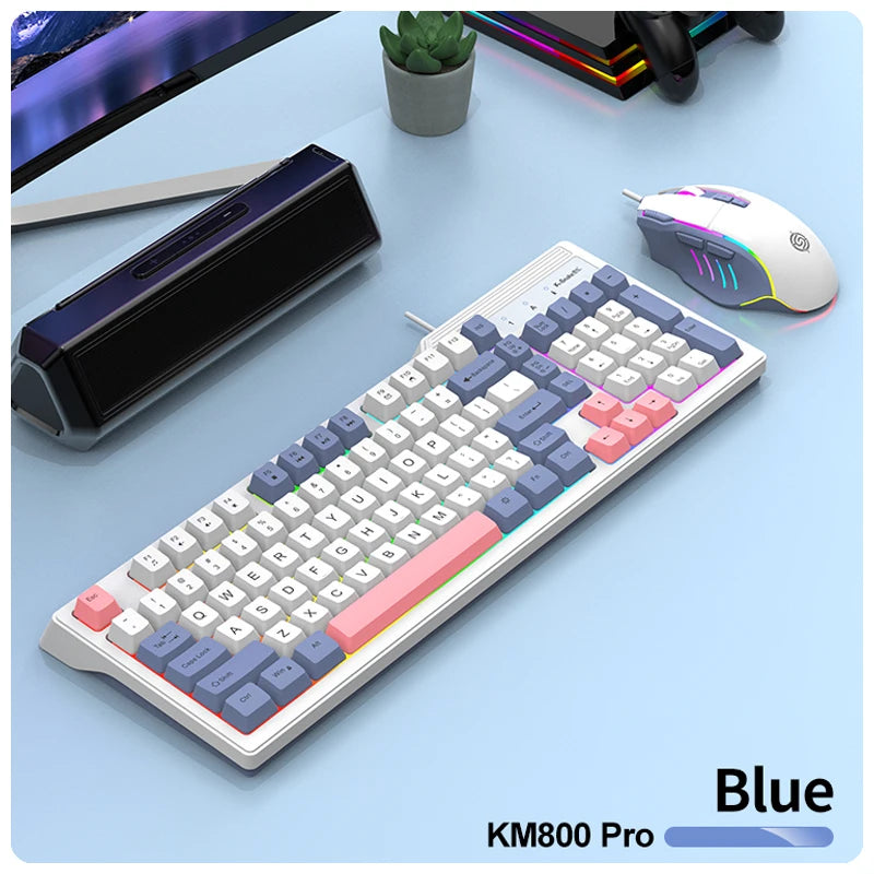 K-snake KM800 Pro kabelgebundenes Gaming-Tastatur- und Maus-Set Desktop-Computer Notebook Home Office beleuchtet USB