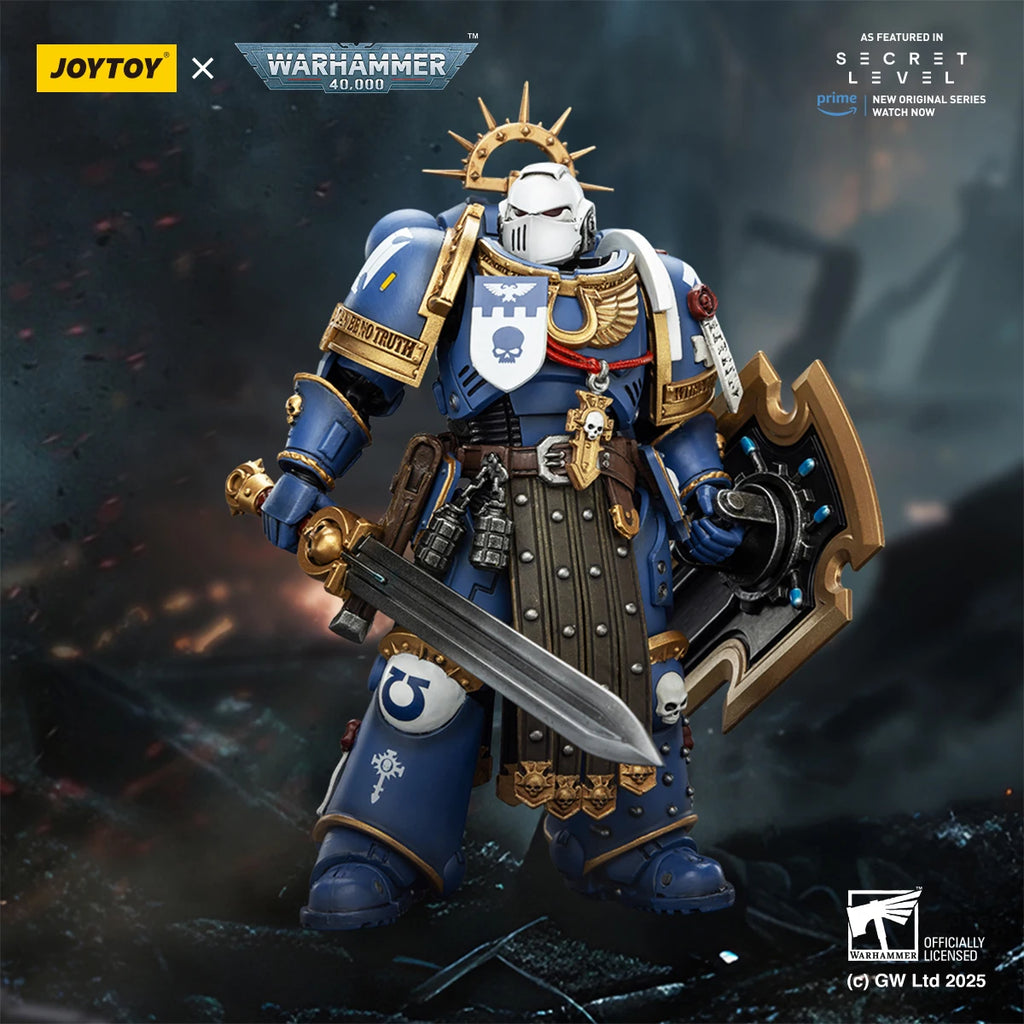 JOYTOY Warhammer 40K 1/18 Scale Ultramarines Titus Metaurus Levantus Torvald Figurine Model Movable Joint Collection Toys