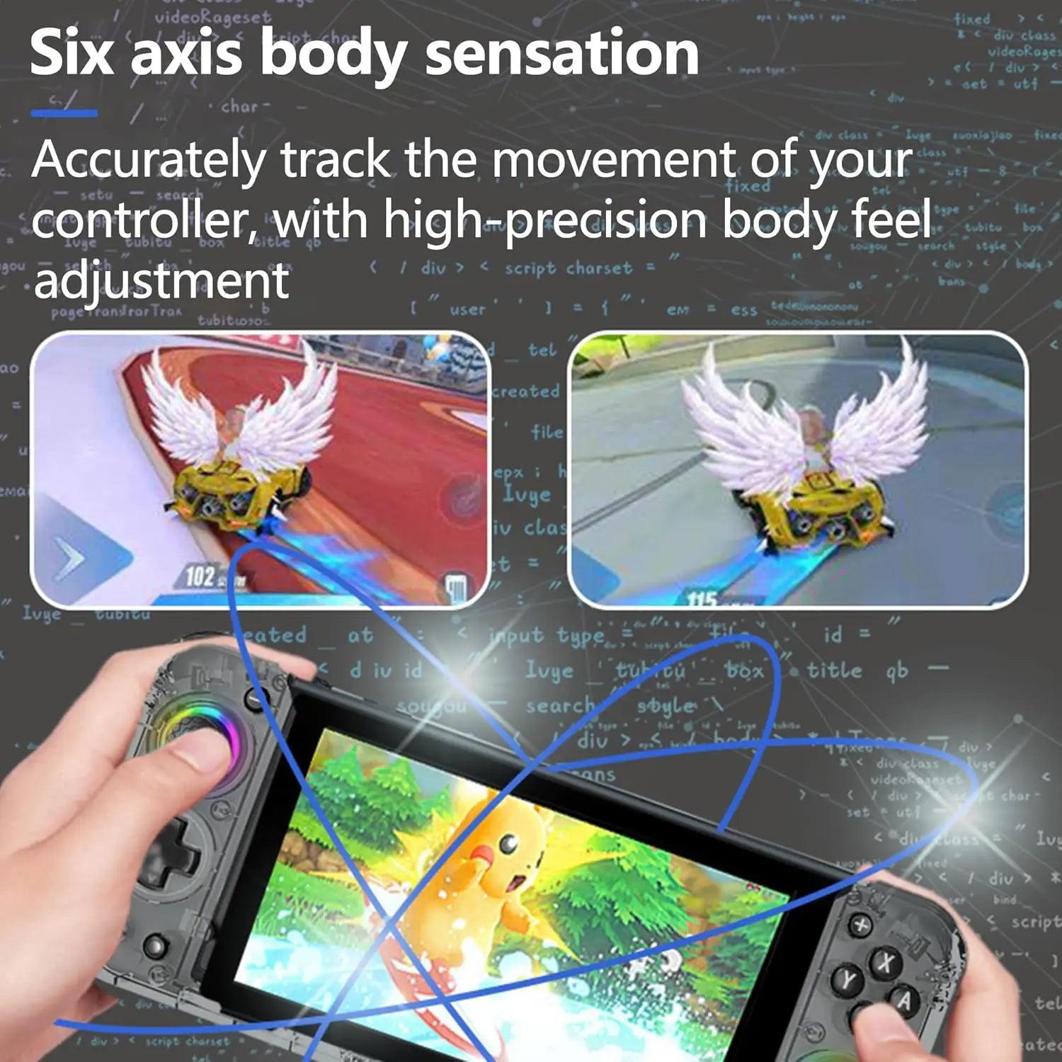 for SwitchOLED with host bracket PD fast charge function vibration 6-axis continuous emitting Hall rocker RGB wired handle