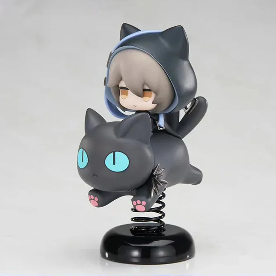 10cm Arknights Phantom Lucian Black Cat Shake Figure Figurine Doll Toy creative personalized statue model ornament GIFT