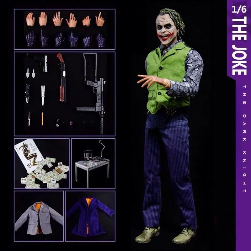 HC Hot Toys Real Clothes Joker Figure The Comedian Play Arts The Dark Knight 1/6 Articulated Joints Collectible Model Toy 30CM