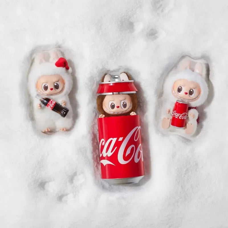 Auf Lager bei POP MART: 100 % Original Cola Labubu Vinyl-Serie Blindbox-Plüschtier – süße Überraschung zum Geburtstag oder zu Weihnachten